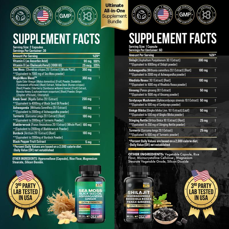 Dynamic Vitality
Boost Duo: Sea Moss & Shilajit