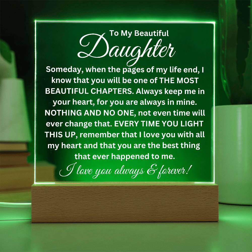 To My Daughter - Acrylic Square Plaque