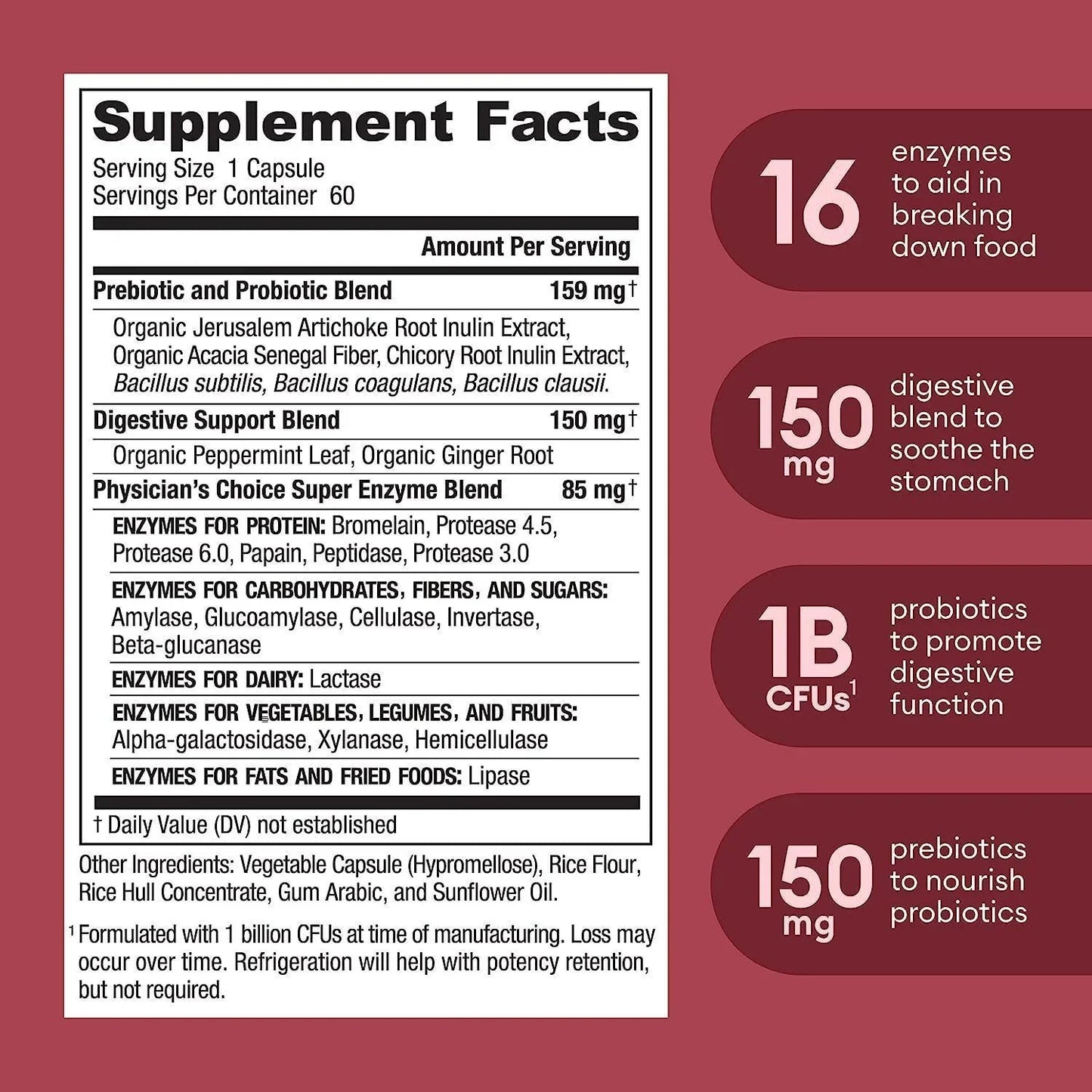 Digestive Enzymes & 60 Billion Probiotic