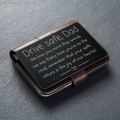 Drive Safe, Dad - Engraved Wallet Card