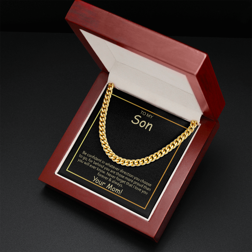 To My Son From Mom - Cuban Link Chain Necklace