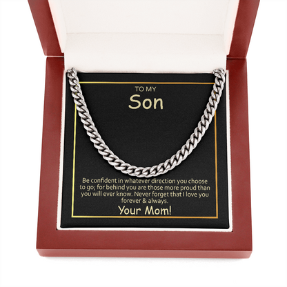 To My Son From Mom - Cuban Link Chain Necklace